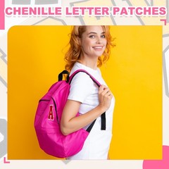 4″ Chenille Letter Patches,Red Chenille Initial A-Z Patches (Letter S)
