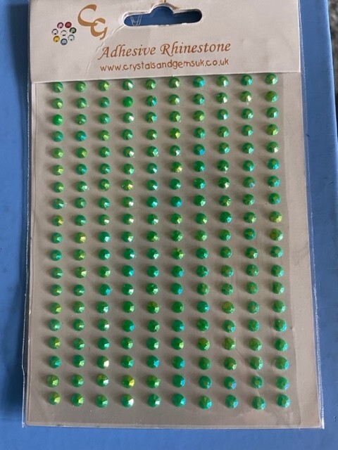 CraftbuddyUS CB002 200x4mm Self Adhesive AB Dark Green Diamante Rhinestone Gems