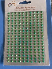 CraftbuddyUS CB002 200x4mm Self Adhesive AB Dark Green Diamante Rhinestone Gems