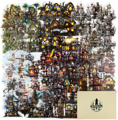 90PCS Gear Cabin PET Stickers – Steampunk Fantasy House Sticker for Scrapbook Jo