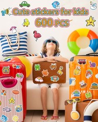 600 Pcs Cute Stickers for Kids, Water Bottle Stickers for Teens, Kawaii Vinyl…