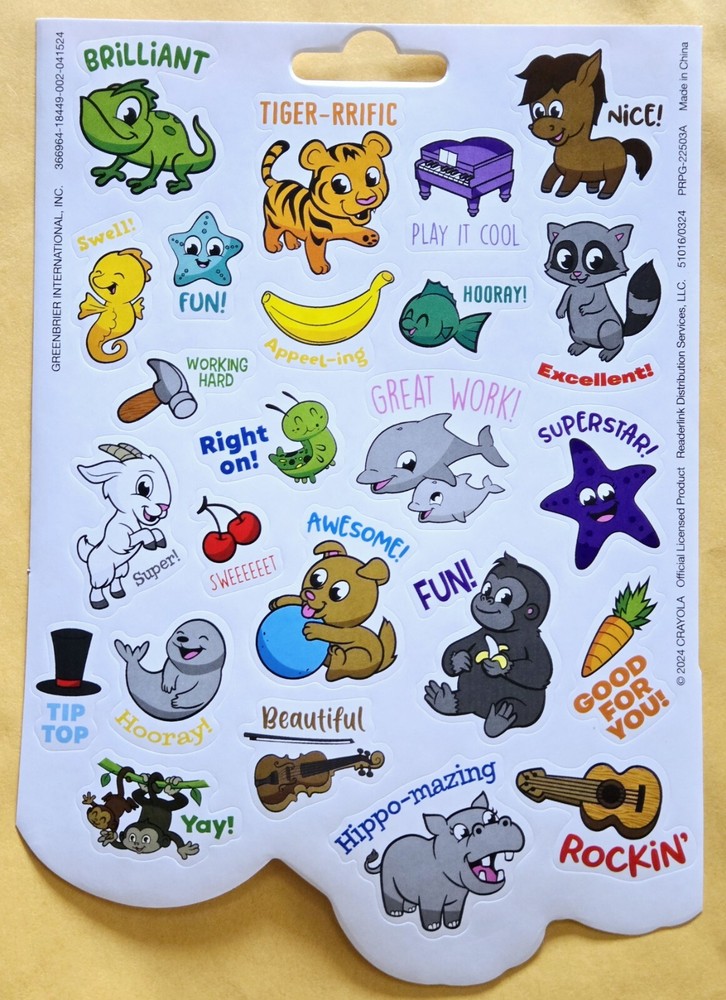 Cute Animals Sticker Sheet