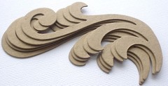 {4} *DECORATIVE FLOURISH* Long Swirl Accent – Bare Chipboard Die CutS