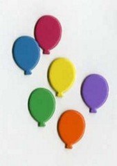 TROPICAL BALLOON SCRAPBOOKING DECORATIVE BRADS EYELET OUTLET 12 PCS 6 COLORS