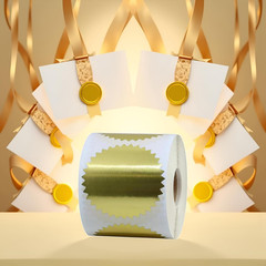 250 Pcs Gold 2 Inch round Foil Embossing Stickers Blank Certificate Seals Self