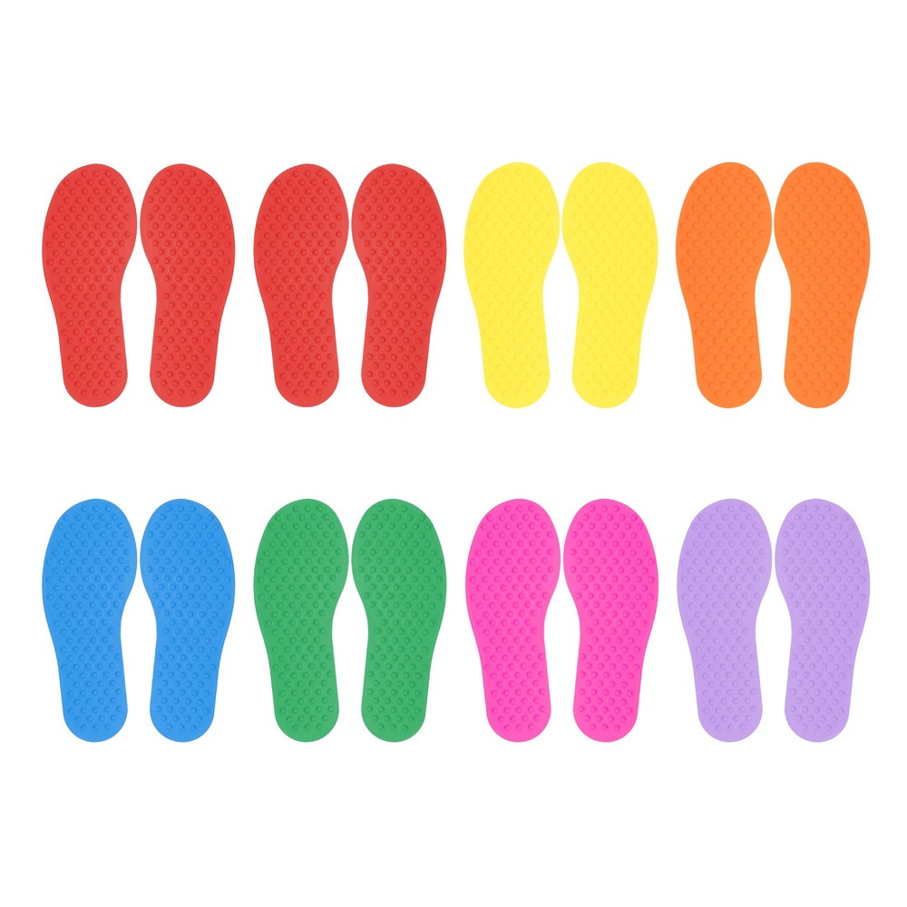 8 Pairs Feet Markers for Classroom Plastic Floor Foot Shaped Markers 7 Colors