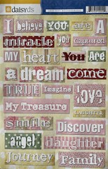 BABY GIRL PHRASES Cardstock Stickers (26pc)Smile•Newborn•Angel•Family •Miracle•
