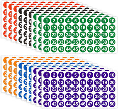 Consecutive Number Stickers, 900 PCS Number Stickers 1 to 50, 18 Sheets 1 Inch V