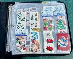Crop In Style Binder ~ 17 Sheets of Christmas Stickers ~ Navy Blue with Strap
