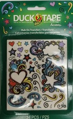Duck Tape Accents Rub On Transfers 34 Transfers/Page Peel off Hearts/Stars/Cloud