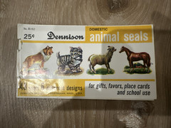 Vtg Lot Seals Dennison & Standard Publishing Dogs Horse Birds Nativity Christmas
