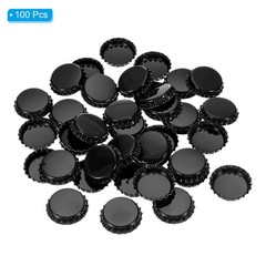 100 PCS Bottle Caps, 1″ Double Sided Printing Bottle Caps, Black