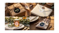 500 PCS Thank You Stickers Roll – 1.5 Inch Round Gold Foil Stickers with H