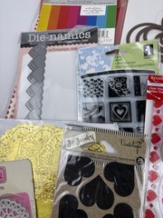 SCRAPBOOK LOT VALENTINES DAY Hearts Paper Stickers. Stamps Crafting