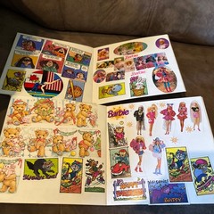 3 Vintage 1990’s Sticker Books Filled With Stickers – Trolls, Sanrio