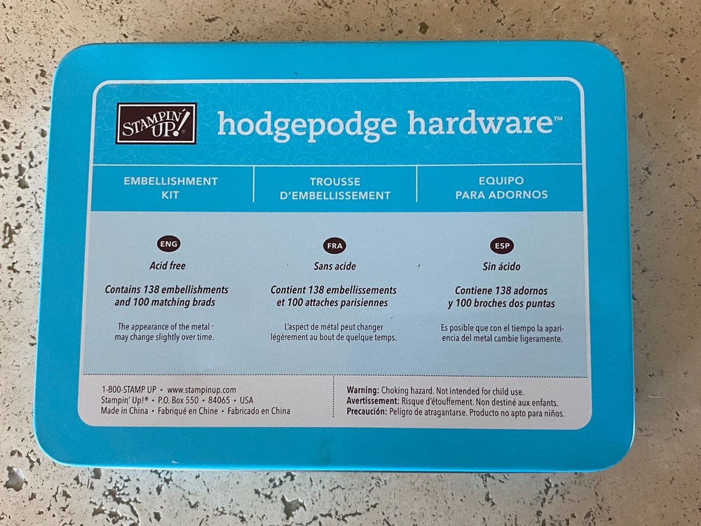 Stampin’ Up! Hodgepodge Hardware, Antique Brass Metal Embellishments incl. Brads