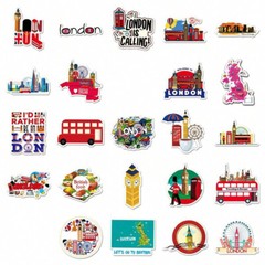50 pcs England British London Life Style Stickers Decal Vinyl Weatherproof kids