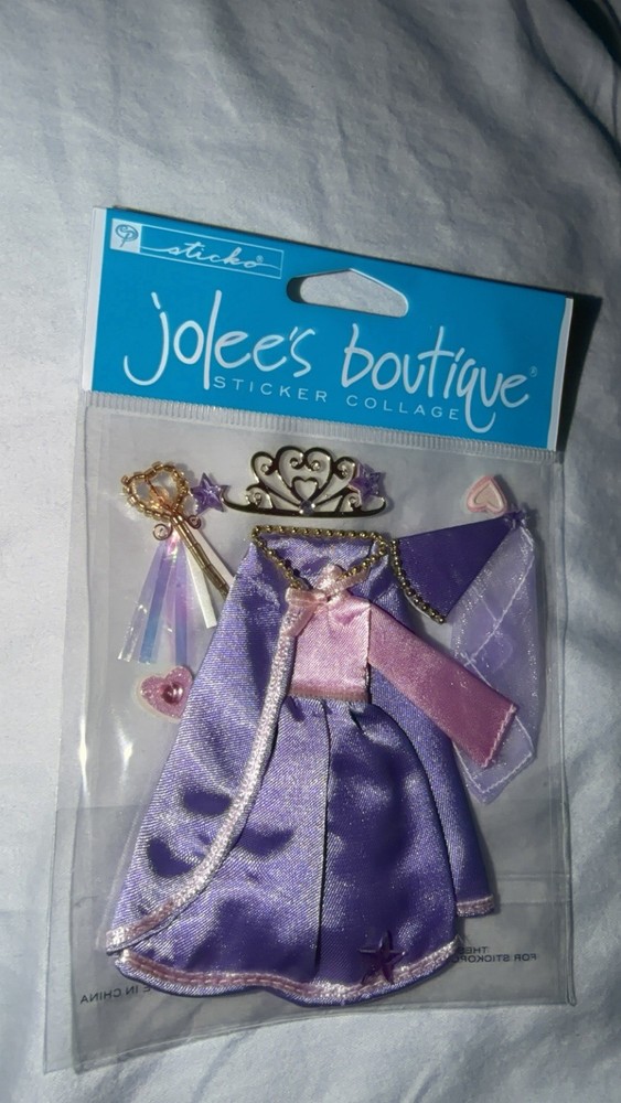 Jolee’s Boutique Fairy Princess Stickers SPJB078 Purple Dress Crown Sticko