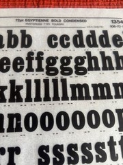 4 Letraset INSTANT LETTERING Transfer Letters Egyptienne 72 pt bold con 2