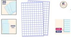 Versatile 3000 White Round Dot Stickers – Perfect for Organizing & Crafts