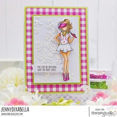 New Stamping Bella Rubber Stamp CURVY GIRL PLAYS TENNIS cling free USA ship