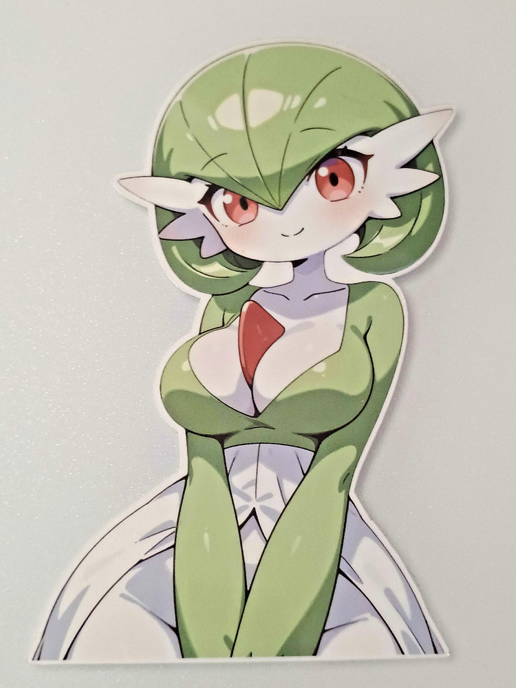 Gardevoir sticker, anime girl laminated glossy vinyl Pokemon