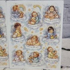 Angel Babies Cherubs Scrapbooking Stickers Lot Paper Magic Crafts Vintage