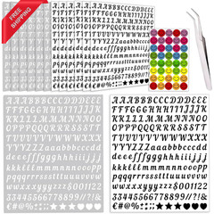 Mini Vinyl Alphabet Stickers – 2500 PCS Cursive Font, 1/2 Inch, Black & White