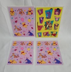 Vintage Stickers Winnie The Pooh 4 Sheets Piglet Eeyore Tigger Unused Hallmark