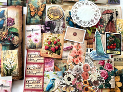 #776 – 100+ PCS VINTAGE FLORAL SCRAPBOOK JUNK JOURNAL KIT / LOT – REAL EPHEMERA