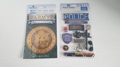 3-D Military Themed Scrapbooking Stickers Big Lot New in Packages Marines Navy