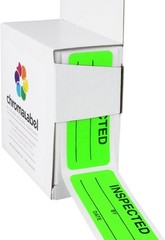 200 Fluorescent Green Inspection Stickers – 1 x 2.25 Inch for Quality Control