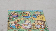 Vintage Gibson Greetings GGI Pig Farmers Hog Family 1 Sticker Sheet Tina RARE