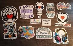 Music Love – Cute – Stickers – 10 PCs – 5 styles available! See Description