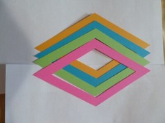 Diamond shaped Scrapbooking frames 6×3.5 set of 4 in bright colors