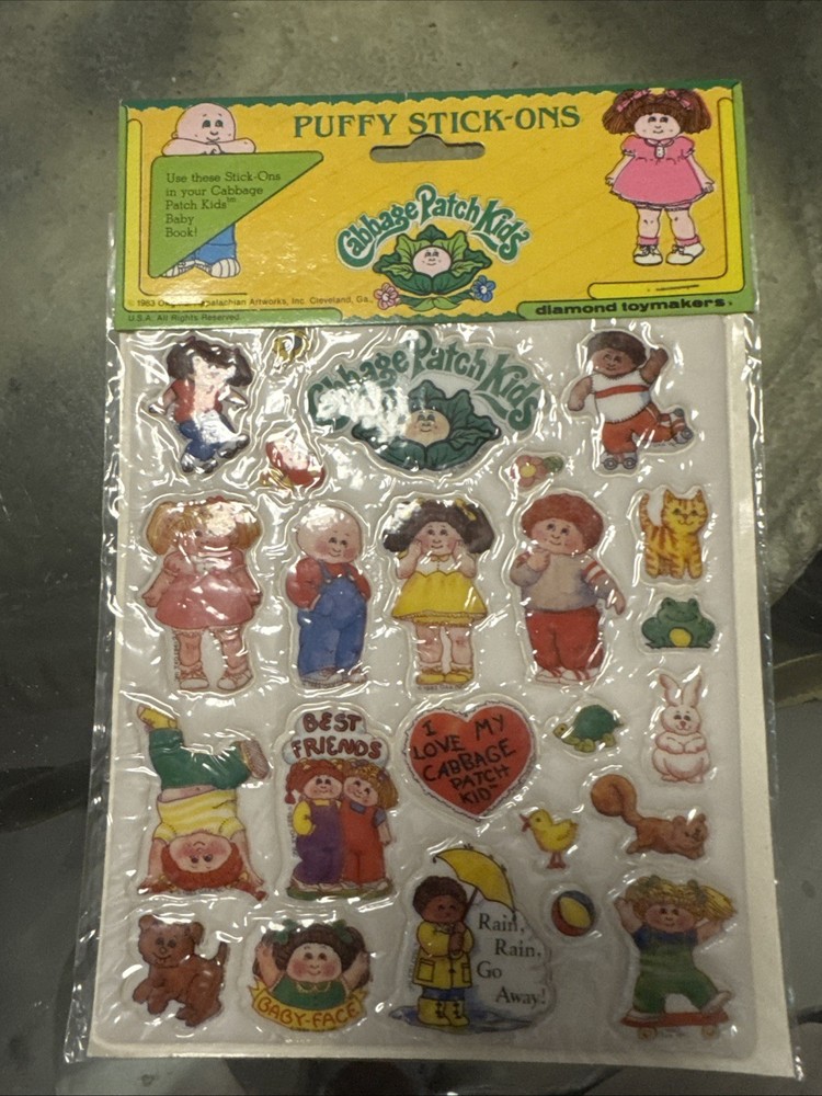Cabbage Patch Kids Puffy Decal Stickers 1983 Sealed – Style 2