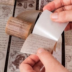 Sheet of Vintage/Retro Letters Tickets Murals Poetry Washi Tape Stickers