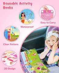 Reusable 3D Puffy Stickers for Toddlers & Kids, Dress-Up, Princess, Mermaid, Tra