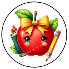 APPLE SCHOOL TEACHER ENVELOPE SEALS LABELS STICKERS PARTY FAVORS