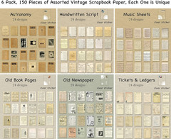 150 Sheets of Scrapbook Paper, Vintage Journaling Supplies Craft Kits for Bullet