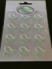 DAWN BIBBY 3D ADHESIVE GEMSTONE CLEAR GEMSTONE/PEARL HEARTS 12PCS