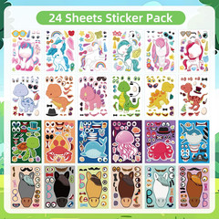 24 Sheets 8.27»×5.9» Make Your Own Stickers for Kids Toddlers, Make a Face Sti