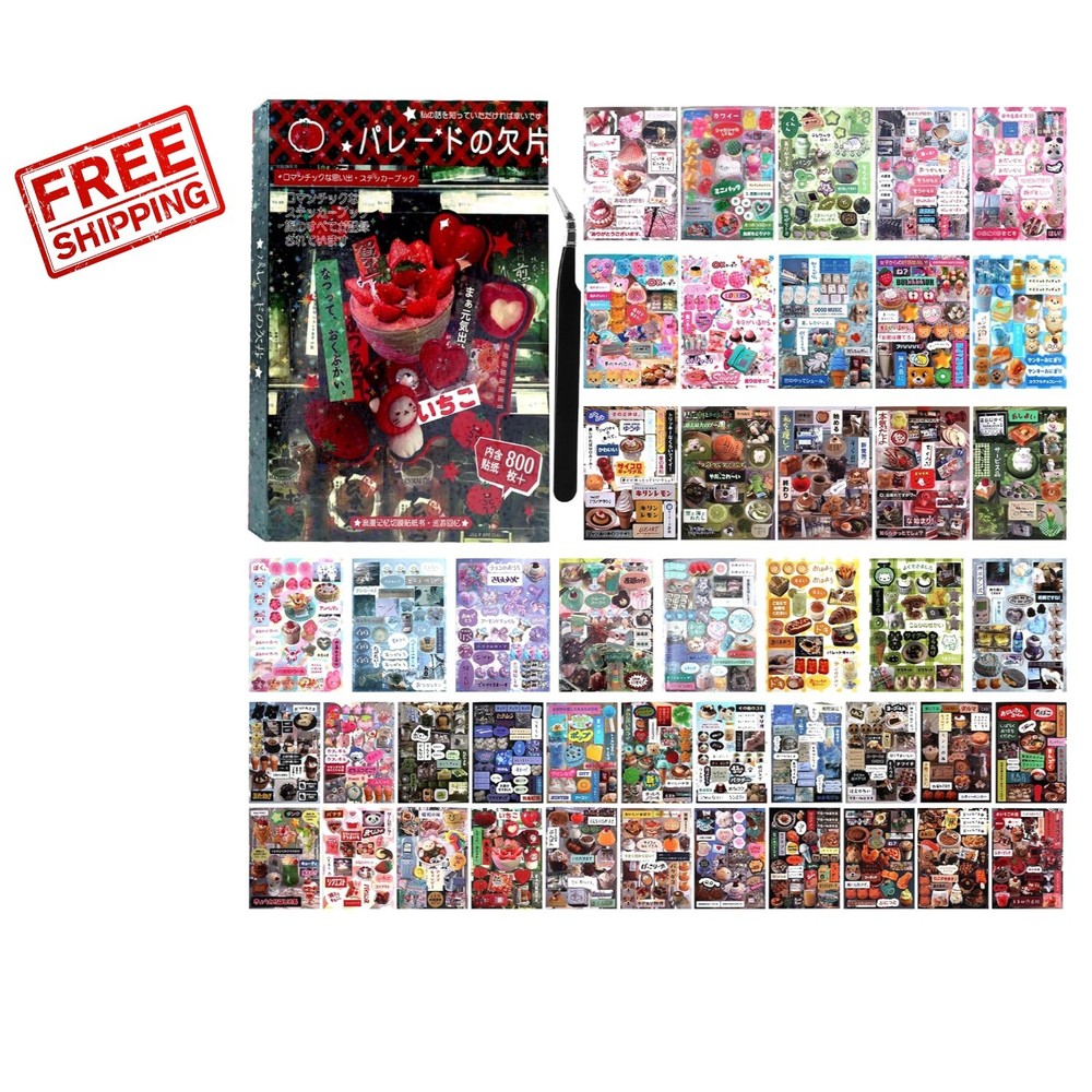 800Pcs Kawaii Aesthetic Scrapbook Stickers – Travel-Inspired Japanese Designs