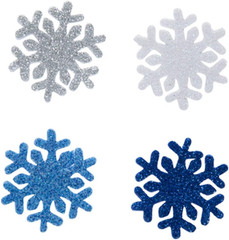 70 Pieces Blue, Silver and White Glitter Snowflake Foam Stickers Adhesive Christ