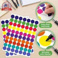 Dot Stickers – 1400 PCS Colored Circle Stickers for Kids | Back to School Suppli