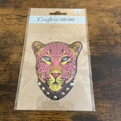 CRAFTER’S SQUARE 3D Sticker Lot Of 2 Puffy Pink Panther w/collar & Cat w/collar