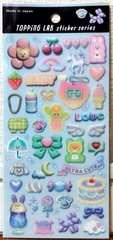 GAIA Topping LAB Kawaii Upbeat Sticker Animal Rabbit Bear Sweets Kids MADE JAPAN