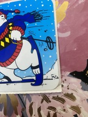 Vintage SmileMakers Imperfect Polar Bear Skiing Sticker Mod 2.5” Inches