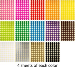 Easy Adhesive 3/4″ Color Dot Stickers – 3920pcs for Effective Labeling & Coding