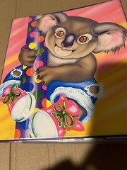 Vintage Lisa Frank Koala Binder With Sailor Moon Trading Cards